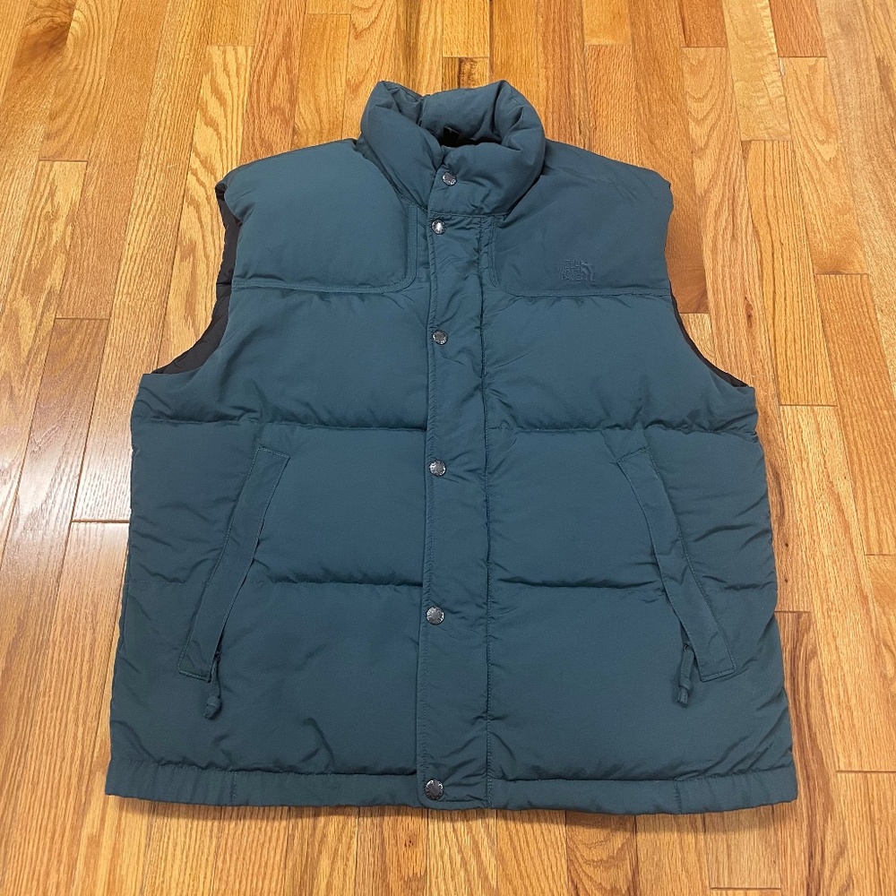 The North Face Vintage Down Teal Puffer Vest Size XL